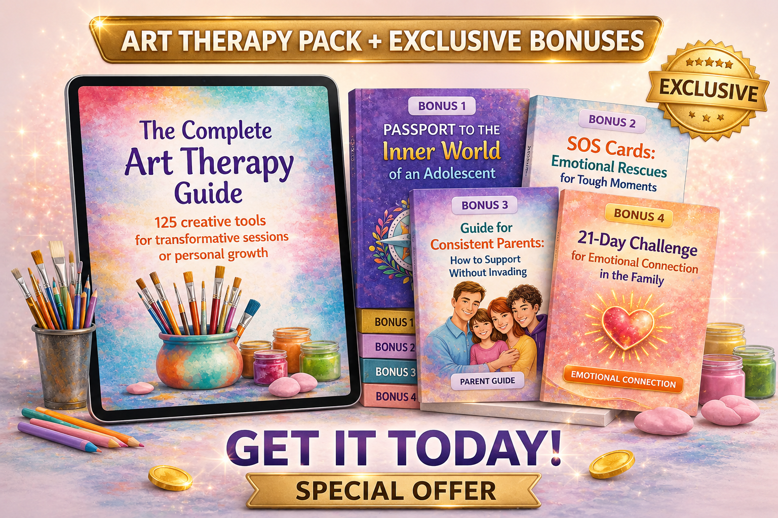 The Complete Art Therapy Toolkit — 125 Techniques + 4 Bonuses